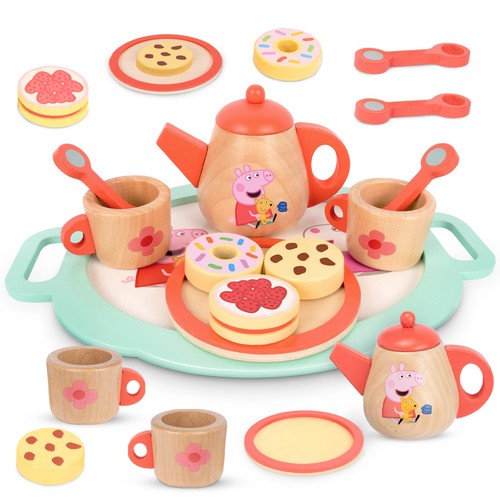 Peppa pig wooden tea set - peppa,