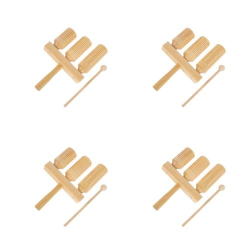 Wood guiro toy set durable - wood,