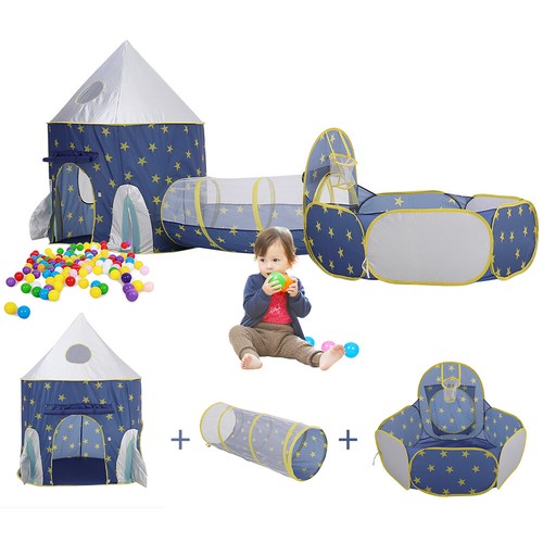 Blue kids play tent - 3-in-1,