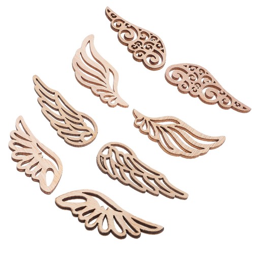 80pcs wings wood slices - wood,
