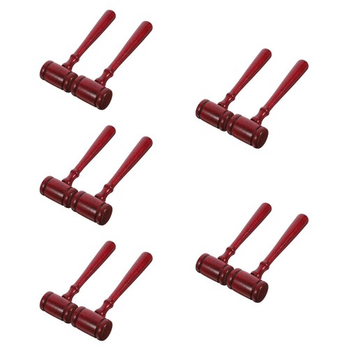 Durable red wooden judge gavel - wooden,
