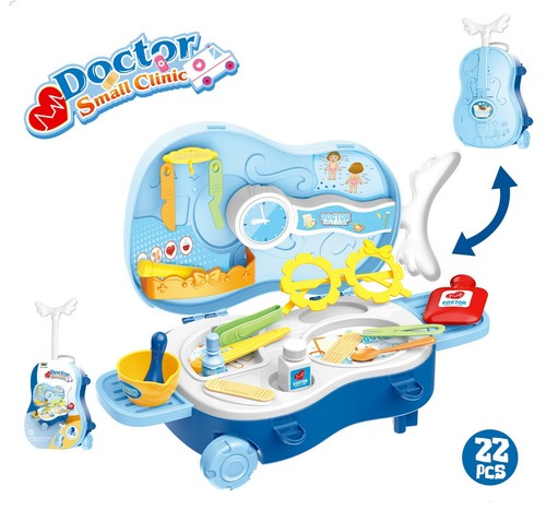 Kids doctor play set rolling - kids,