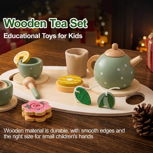Wooden toddler tea party set - wooden,